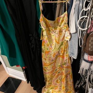 Floral Yellow and Pink Women's Dress